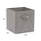 Amazon Basics Collapsible Fabric Storage Cubes Organizer with Handles, Sturdy, Gray, 10.5-x-10.5-x-11-inch, Pack of 6