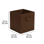 Amazon Basics Collapsible Fabric Storage Cubes Organizer with Handles, Sturdy, Gray, 10.5-x-10.5-x-11-inch, Pack of 6