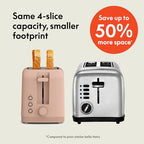 bella 4 Slice Slim Toaster, Fits-anywhere™ Kitchenware, 6 Setting Shade Control with Reheat & Cancel Buttons, Fits Sourdough, 10” Long Slot, Anti Jam & Auto Shutoff, 900 Watt, Oatmilk