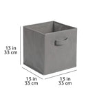 Amazon Basics Collapsible Fabric Storage Cubes Organizer with Handles, Sturdy, Gray, 10.5-x-10.5-x-11-inch, Pack of 6