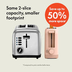 bella 4 Slice Slim Toaster, Fits-anywhere™ Kitchenware, 6 Setting Shade Control with Reheat & Cancel Buttons, Fits Sourdough, 10” Long Slot, Anti Jam & Auto Shutoff, 900 Watt, Oatmilk