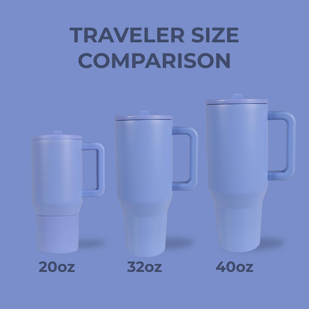 HydroJug Traveler - 32 oz Water Bottle with Handle & Flip Straw - Fits in Cup Holder, Leak Resistant Tumbler-Reusable Insulated Stainless Steel & Rubber Base - Gifts for Women & Men, Pink Sand