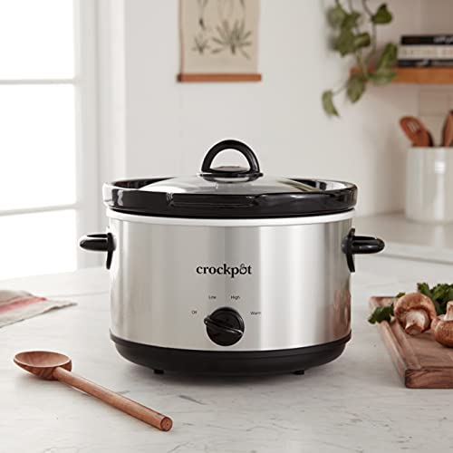 Crock-Pot 7 Quart Oval Manual Slow Cooker, Stainless Steel (SCV700-S-BR), Versatile Cookware for Large Families or Entertaining