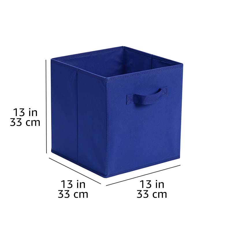Amazon Basics Collapsible Fabric Storage Cubes Organizer with Handles, Sturdy, Gray, 10.5-x-10.5-x-11-inch, Pack of 6