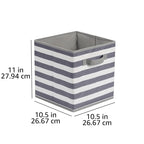 Amazon Basics Collapsible Fabric Storage Cubes Organizer with Handles, Sturdy, Gray, 10.5-x-10.5-x-11-inch, Pack of 6