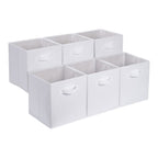 Amazon Basics Collapsible Fabric Storage Cubes Organizer with Handles, Sturdy, Gray, 10.5-x-10.5-x-11-inch, Pack of 6