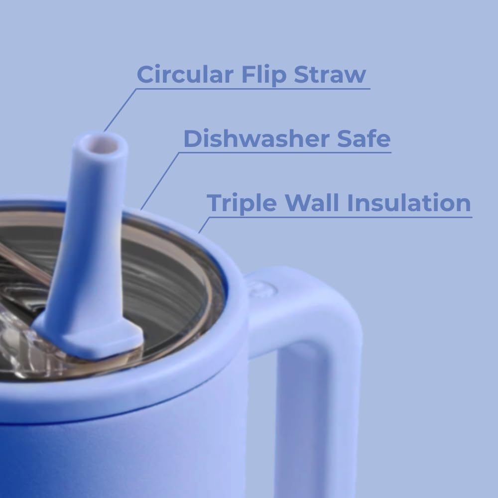 HydroJug Traveler - 32 oz Water Bottle with Handle & Flip Straw - Fits in Cup Holder, Leak Resistant Tumbler-Reusable Insulated Stainless Steel & Rubber Base - Gifts for Women & Men, Pink Sand