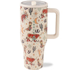 HydroJug Traveler - 32 oz Water Bottle with Handle & Flip Straw - Fits in Cup Holder, Leak Resistant Tumbler-Reusable Insulated Stainless Steel & Rubber Base - Gifts for Women & Men, Pink Sand