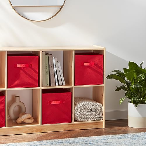 Amazon Basics Collapsible Fabric Storage Cubes Organizer with Handles, Sturdy, Gray, 10.5-x-10.5-x-11-inch, Pack of 6