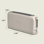 bella 4 Slice Slim Toaster, Fits-anywhere™ Kitchenware, 6 Setting Shade Control with Reheat & Cancel Buttons, Fits Sourdough, 10” Long Slot, Anti Jam & Auto Shutoff, 900 Watt, Oatmilk