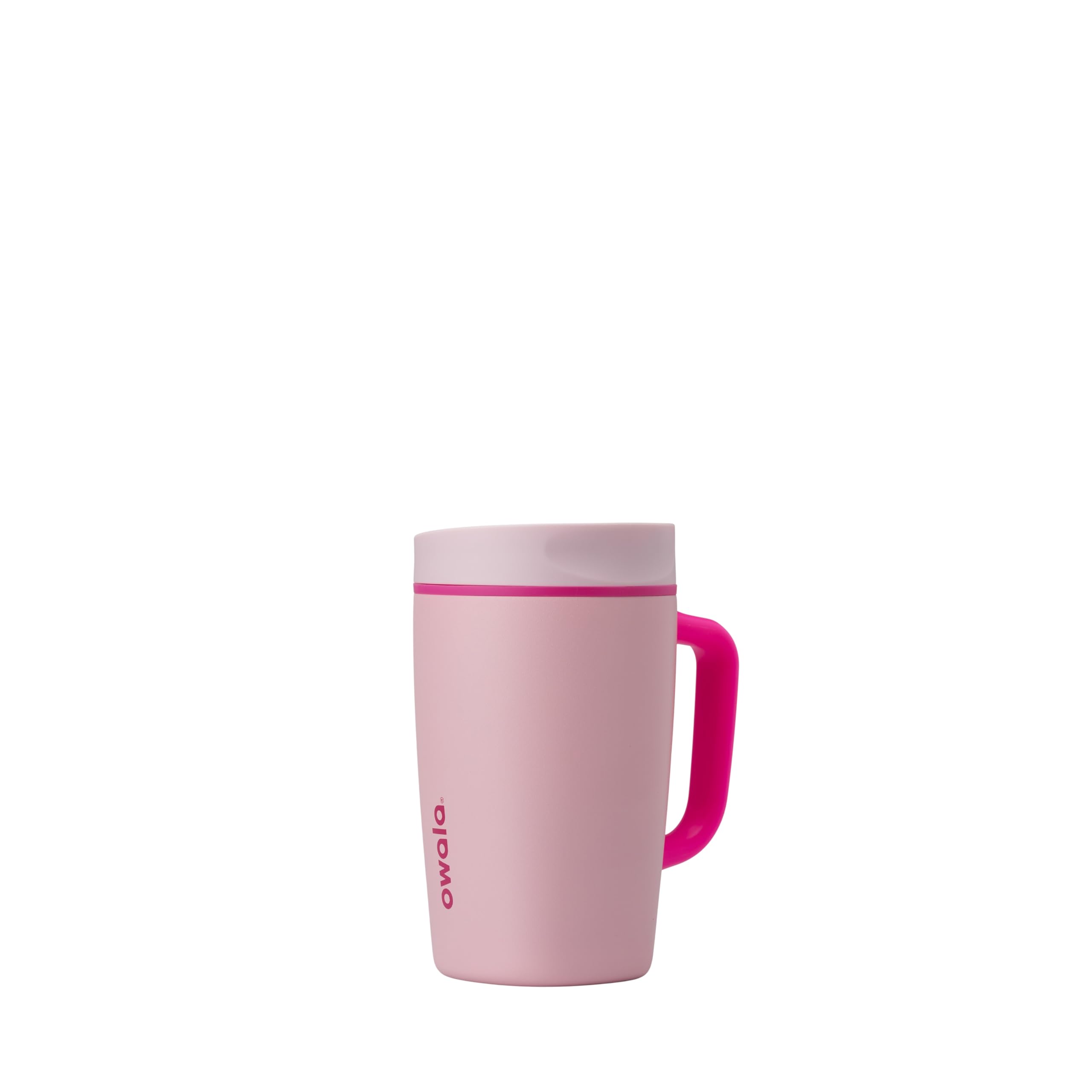 Owala SmoothSip Slider Insulated Stainless Steel Coffee Tumbler, Reusable Iced Coffee Cup, Hot Coffee Travel Mug, BPA Free 12 oz, Tan/White (Vanilla Bean)