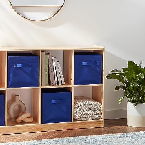 Amazon Basics Collapsible Fabric Storage Cubes Organizer with Handles, Sturdy, Gray, 10.5-x-10.5-x-11-inch, Pack of 6