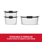 Rubbermaid Brilliance Food Storage Containers BPA Free Airtight Lids Ideal for Lunch Meal Prep & Leftovers Set of 5 (3.2 Cup)
