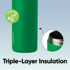 Owala FreeSip Insulated Stainless Steel Water Bottle with Straw, BPA-Free Sports Water Bottle, Great for Travel, 24 Oz, Denim