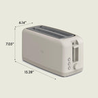 bella 4 Slice Slim Toaster, Fits-anywhere™ Kitchenware, 6 Setting Shade Control with Reheat & Cancel Buttons, Fits Sourdough, 10” Long Slot, Anti Jam & Auto Shutoff, 900 Watt, Oatmilk