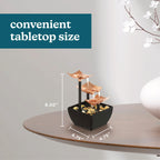 Homedics Tabletop Water Fountain, Home Décor Soothing Sound Machine - Automatic Pump, Deep Basin & Natural River Rocks. Indoor Zen Relaxation for Office, Living Room, or Bedroom, 8.25” Tall