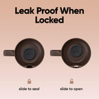 Owala SmoothSip Slider Insulated Stainless Steel Coffee Tumbler, Reusable Iced Coffee Cup, Hot Coffee Travel Mug, BPA Free 12 oz, Tan/White (Vanilla Bean)