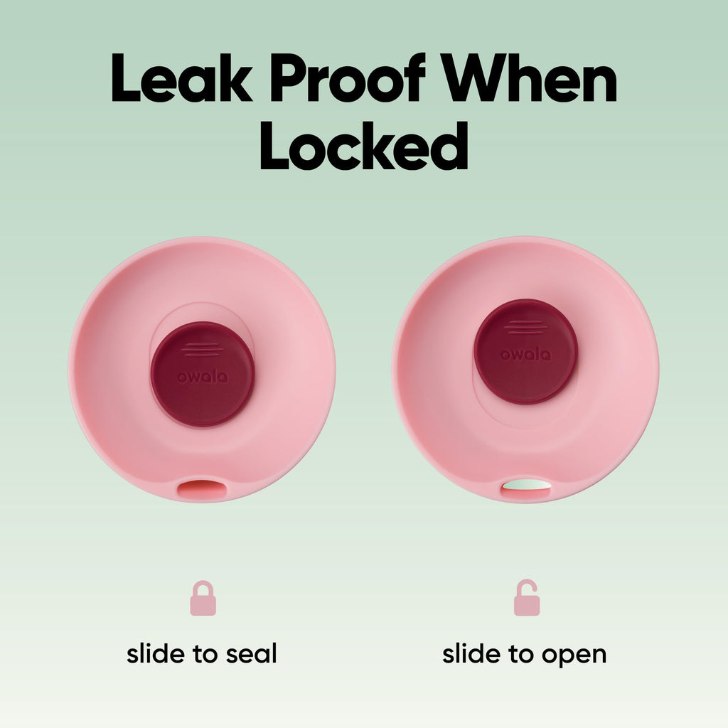 Owala SmoothSip Slider Insulated Stainless Steel Coffee Tumbler, Reusable Iced Coffee Cup, Hot Coffee Travel Mug, BPA Free 12 oz, Tan/White (Vanilla Bean)