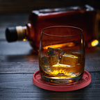 ME.FAN Silicone Coasters with Holder,[6 Pack] Drinking Coasters - Cup Mat for Hot or Cold Drinks, Thickened, Non-Slip, Non-Stick,Deep Tray Black