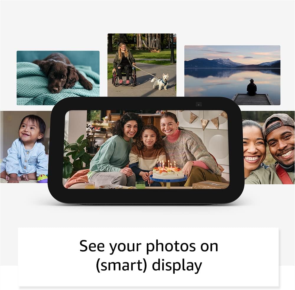 Amazon Echo Show 5, Smart display with 2x the bass and clearer sound, Charcoal