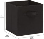 Amazon Basics Collapsible Fabric Storage Cubes Organizer with Handles, Sturdy, Gray, 10.5-x-10.5-x-11-inch, Pack of 6