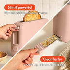 bella 4 Slice Slim Toaster, Fits-anywhere™ Kitchenware, 6 Setting Shade Control with Reheat & Cancel Buttons, Fits Sourdough, 10” Long Slot, Anti Jam & Auto Shutoff, 900 Watt, Oatmilk