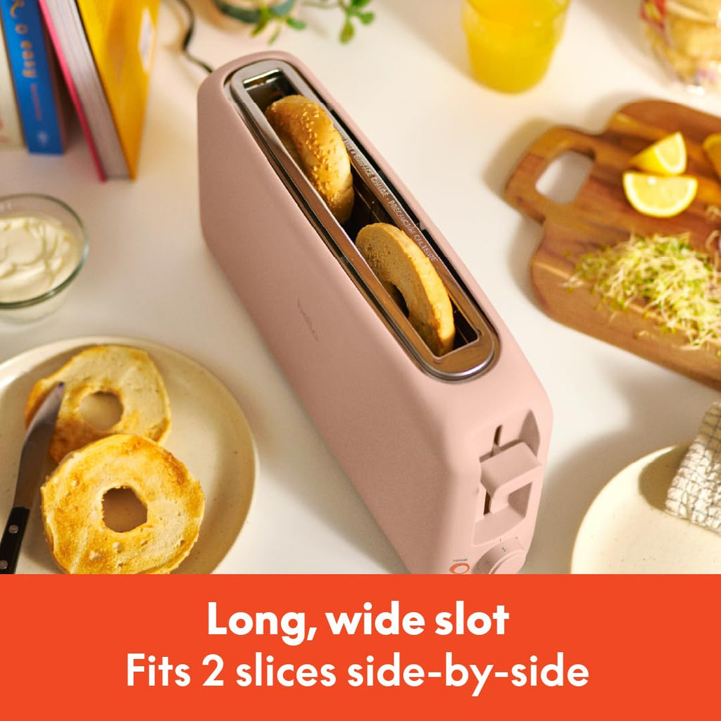 bella 4 Slice Slim Toaster, Fits-anywhere™ Kitchenware, 6 Setting Shade Control with Reheat & Cancel Buttons, Fits Sourdough, 10” Long Slot, Anti Jam & Auto Shutoff, 900 Watt, Oatmilk