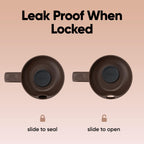 Owala SmoothSip Slider Insulated Stainless Steel Coffee Tumbler, Reusable Iced Coffee Cup, Hot Coffee Travel Mug, BPA Free 12 oz, Tan/White (Vanilla Bean)