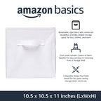 Amazon Basics Collapsible Fabric Storage Cubes Organizer with Handles, Sturdy, Gray, 10.5-x-10.5-x-11-inch, Pack of 6
