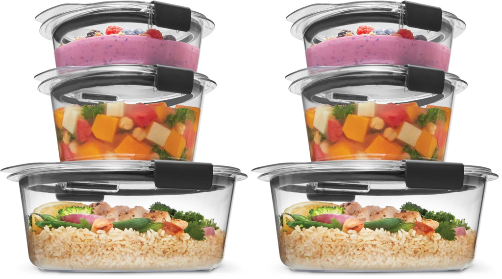 Rubbermaid Brilliance Food Storage Containers BPA Free Airtight Lids Ideal for Lunch Meal Prep & Leftovers Set of 5 (3.2 Cup)