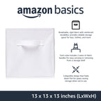Amazon Basics Collapsible Fabric Storage Cubes Organizer with Handles, Sturdy, Gray, 10.5-x-10.5-x-11-inch, Pack of 6