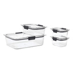 Rubbermaid Brilliance Food Storage Containers BPA Free Airtight Lids Ideal for Lunch Meal Prep & Leftovers Set of 5 (3.2 Cup)