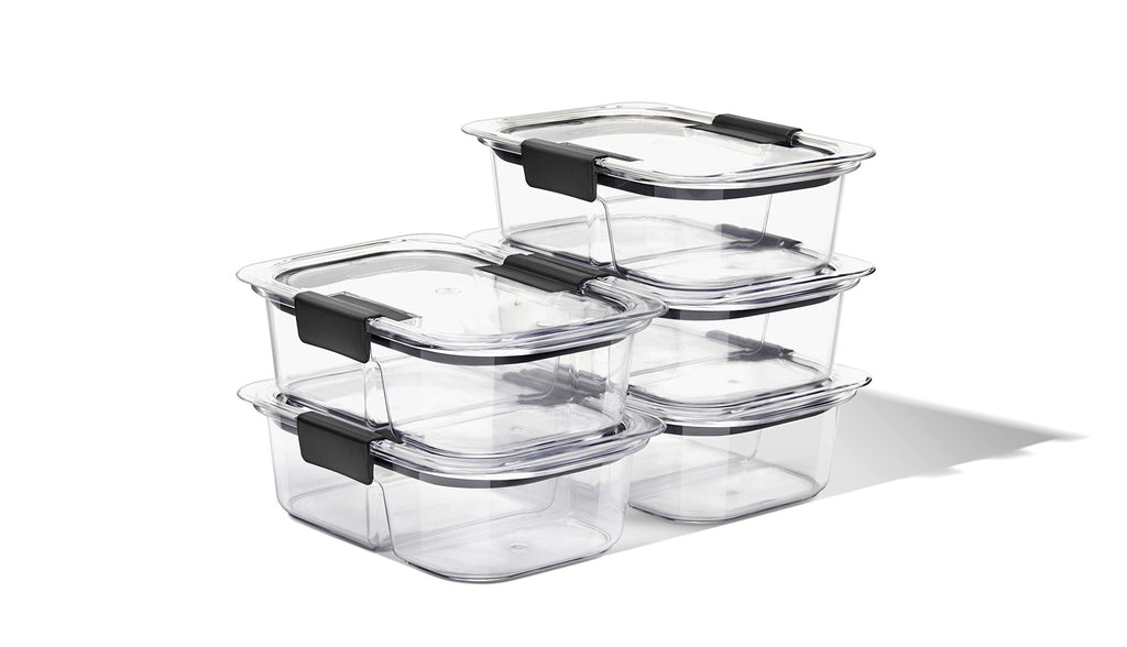 Rubbermaid Brilliance Food Storage Containers BPA Free Airtight Lids Ideal for Lunch Meal Prep & Leftovers Set of 5 (3.2 Cup)
