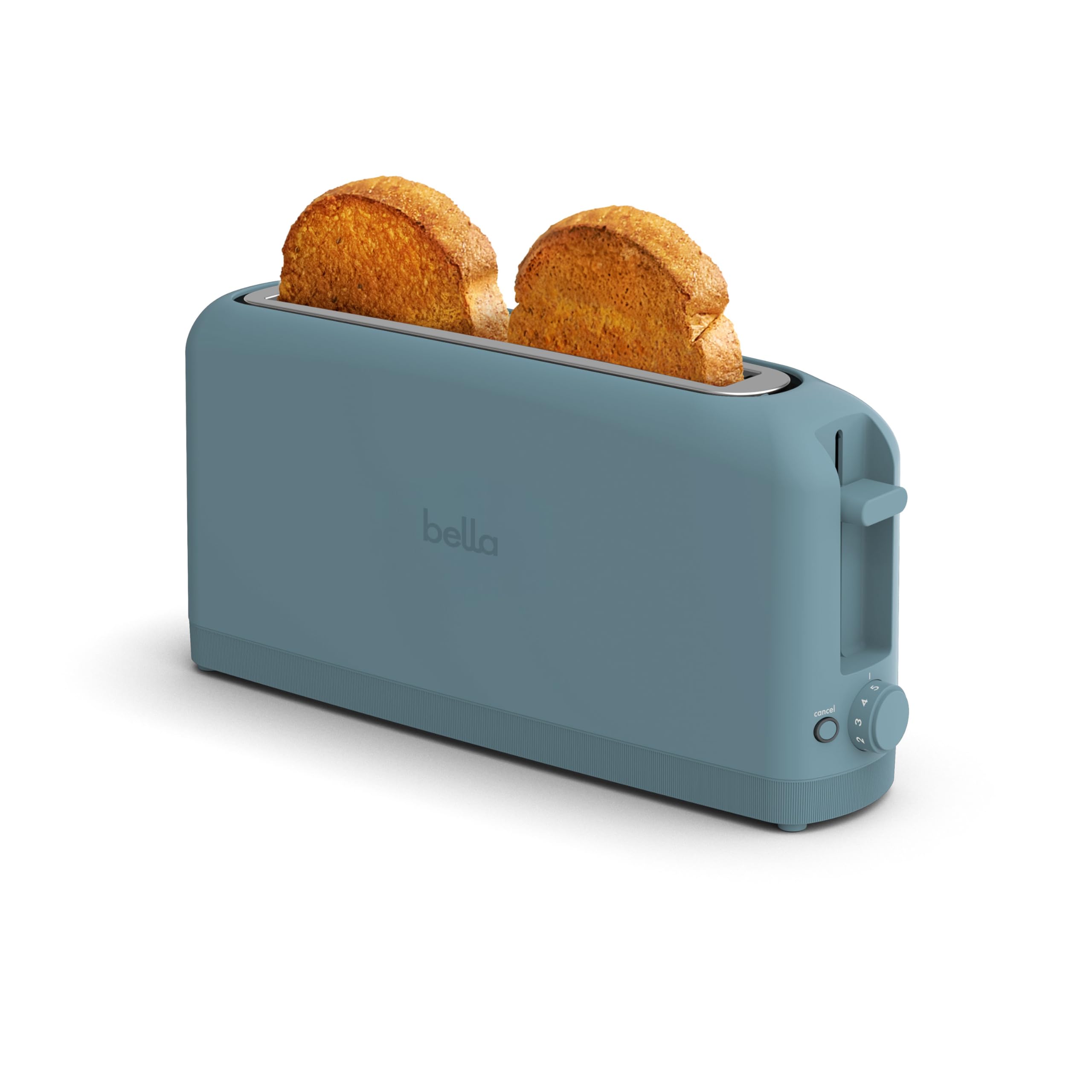 bella 4 Slice Slim Toaster, Fits-anywhere™ Kitchenware, 6 Setting Shade Control with Reheat & Cancel Buttons, Fits Sourdough, 10” Long Slot, Anti Jam & Auto Shutoff, 900 Watt, Oatmilk
