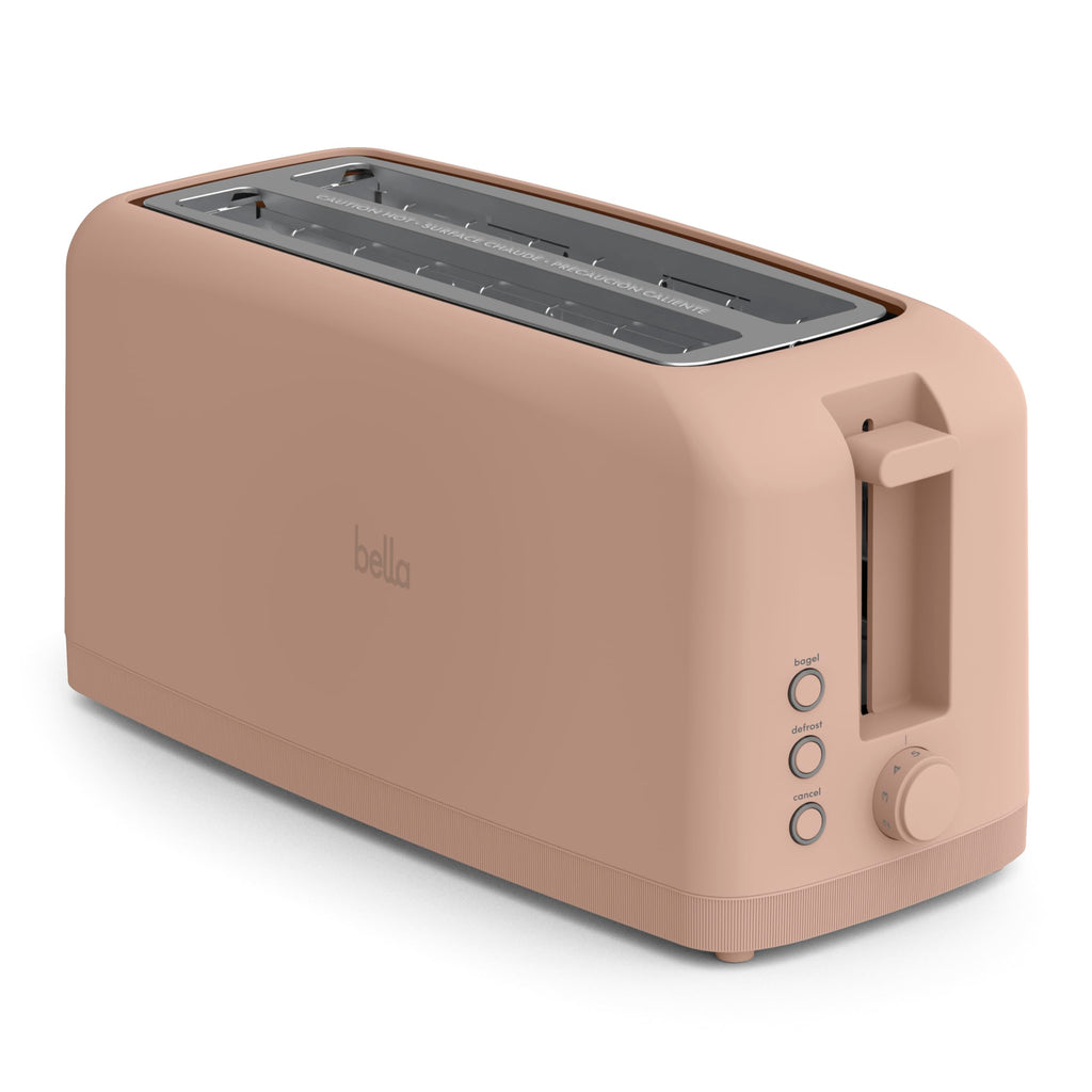 bella 4 Slice Slim Toaster, Fits-anywhere™ Kitchenware, 6 Setting Shade Control with Reheat & Cancel Buttons, Fits Sourdough, 10” Long Slot, Anti Jam & Auto Shutoff, 900 Watt, Oatmilk