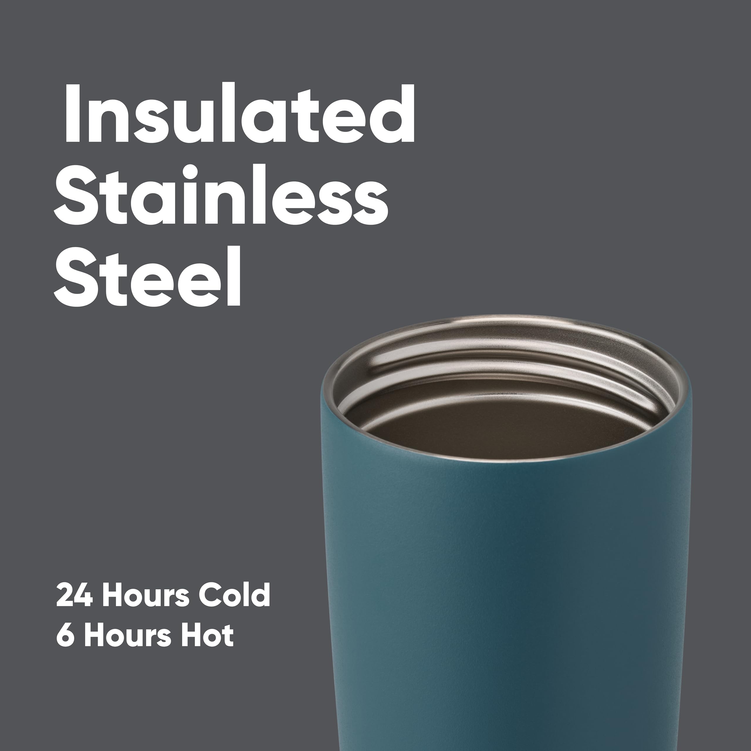 Owala SmoothSip Slider Insulated Stainless Steel Coffee Tumbler, Reusable Iced Coffee Cup, Hot Coffee Travel Mug, BPA Free 12 oz, Tan/White (Vanilla Bean)