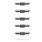 Rubbermaid Brilliance Food Storage Containers BPA Free Airtight Lids Ideal for Lunch Meal Prep & Leftovers Set of 5 (3.2 Cup)