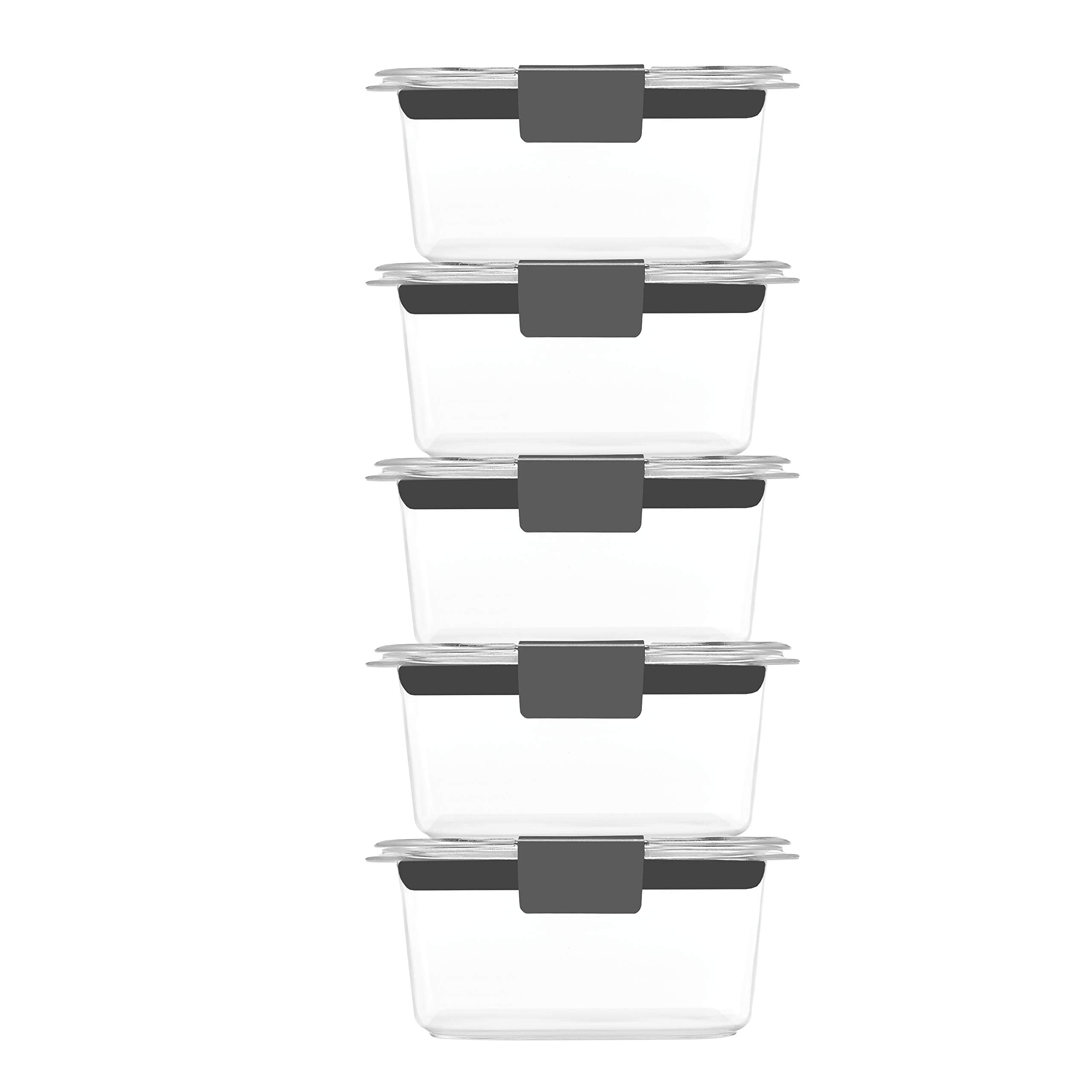 Rubbermaid Brilliance Food Storage Containers BPA Free Airtight Lids Ideal for Lunch Meal Prep & Leftovers Set of 5 (3.2 Cup)