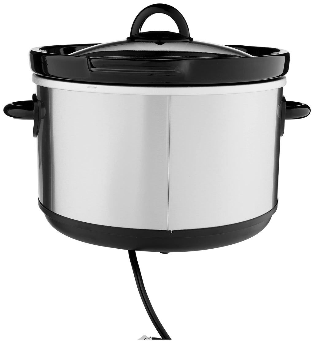 Crock-Pot 7 Quart Oval Manual Slow Cooker, Stainless Steel (SCV700-S-BR), Versatile Cookware for Large Families or Entertaining