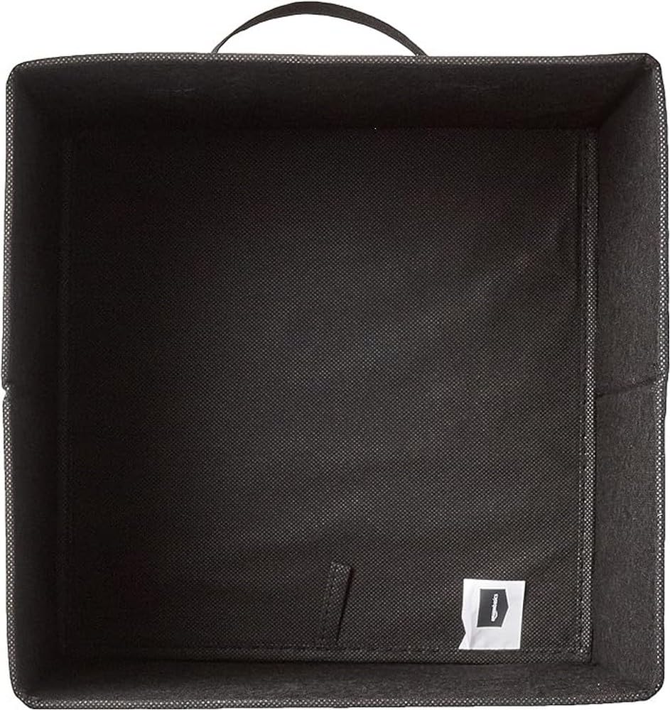 Amazon Basics Collapsible Fabric Storage Cubes Organizer with Handles, Sturdy, Gray, 10.5-x-10.5-x-11-inch, Pack of 6