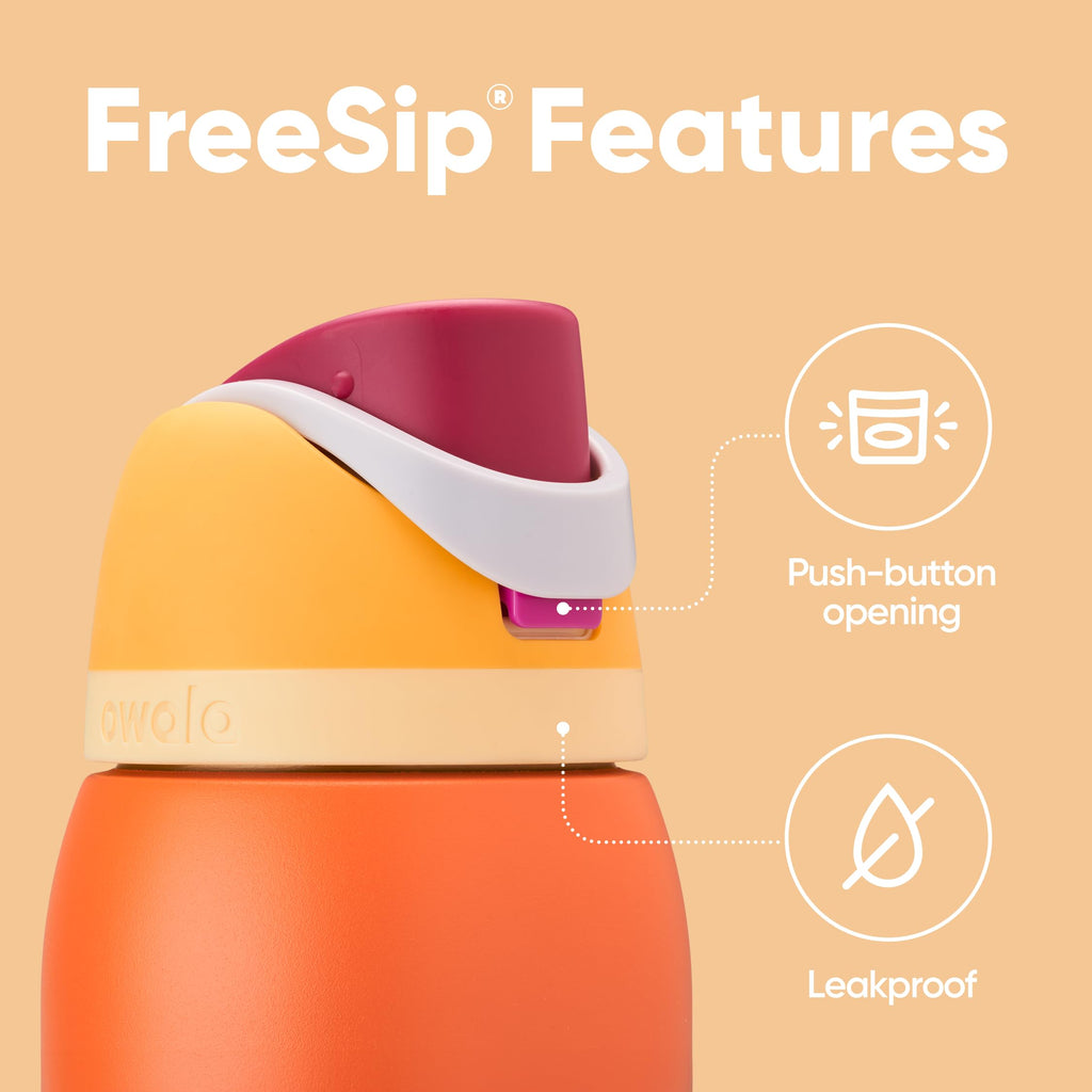 Owala FreeSip Insulated Stainless Steel Water Bottle with Straw, BPA-Free Sports Water Bottle, Great for Travel, 24 Oz, Denim