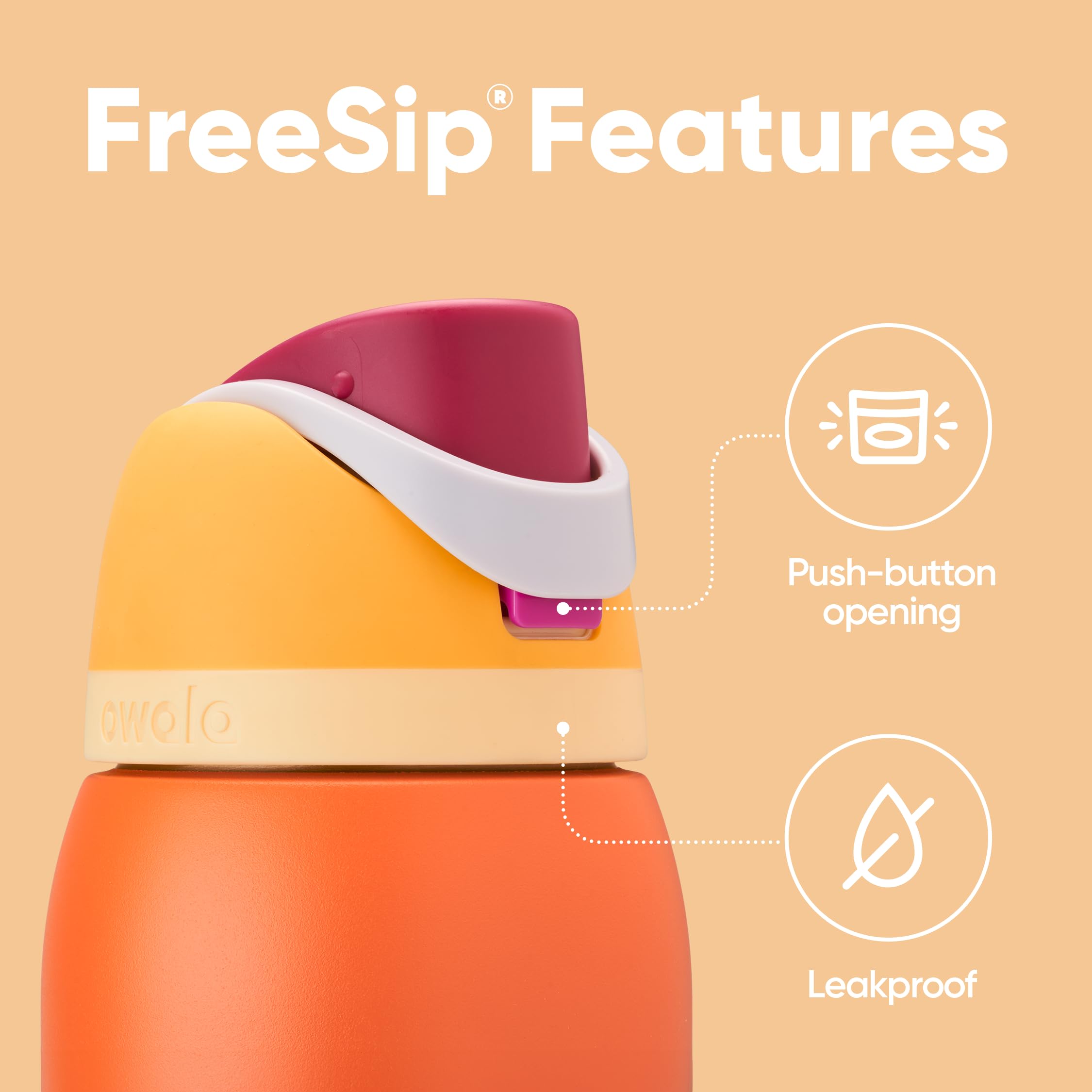 Owala FreeSip Insulated Stainless Steel Water Bottle with Straw, BPA-Free Sports Water Bottle, Great for Travel, 24 Oz, Denim