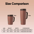 Owala SmoothSip Slider Insulated Stainless Steel Coffee Tumbler, Reusable Iced Coffee Cup, Hot Coffee Travel Mug, BPA Free 12 oz, Tan/White (Vanilla Bean)