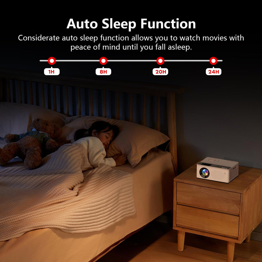 TMY 1080P Full HD Portable Mini Projector, Upgraded Bluetooth Movie Projector with Screen, Compatible with TV Stick Smartphone/HDMI/USB, Indoor & Outdoor Use