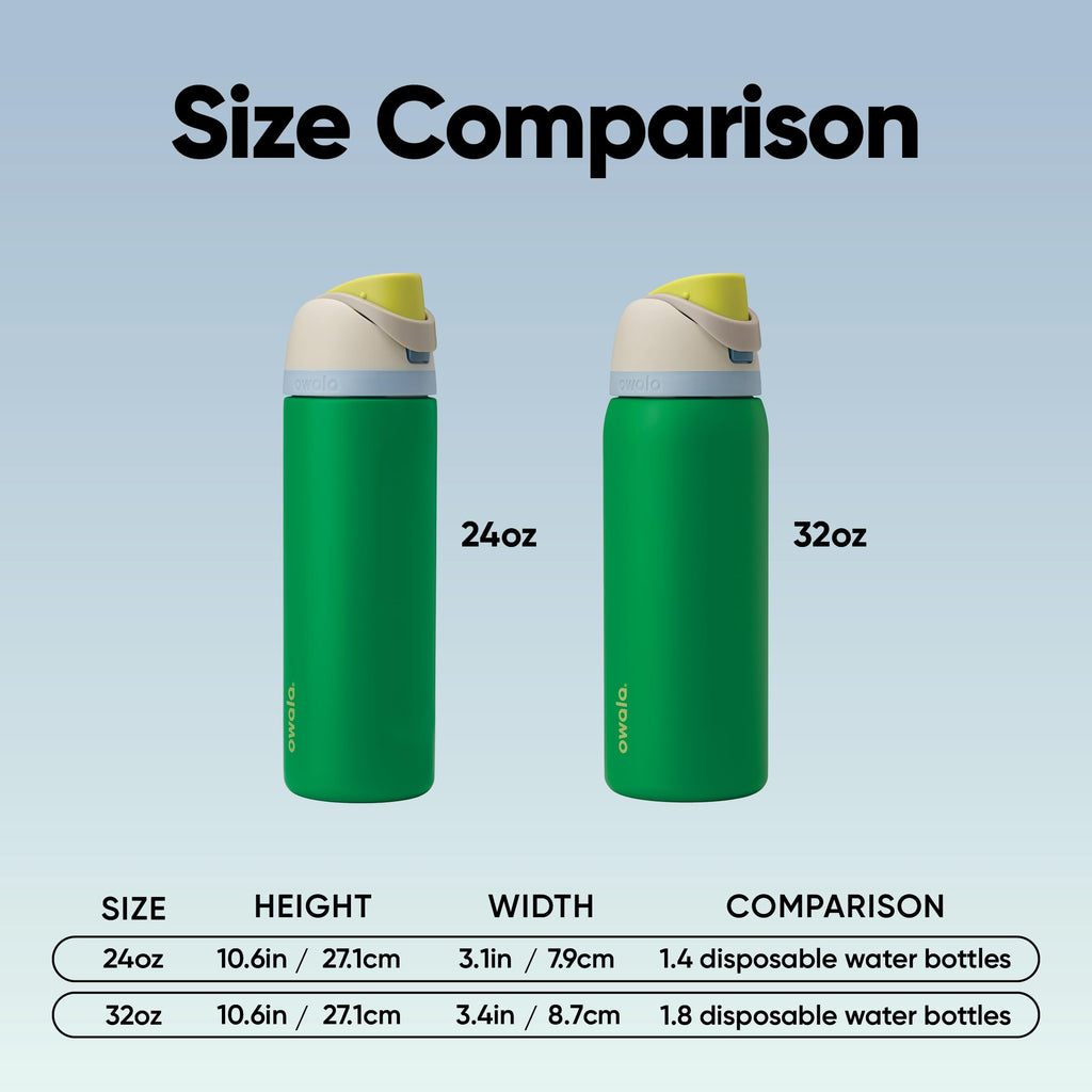 Owala FreeSip Insulated Stainless Steel Water Bottle with Straw, BPA-Free Sports Water Bottle, Great for Travel, 24 Oz, Denim