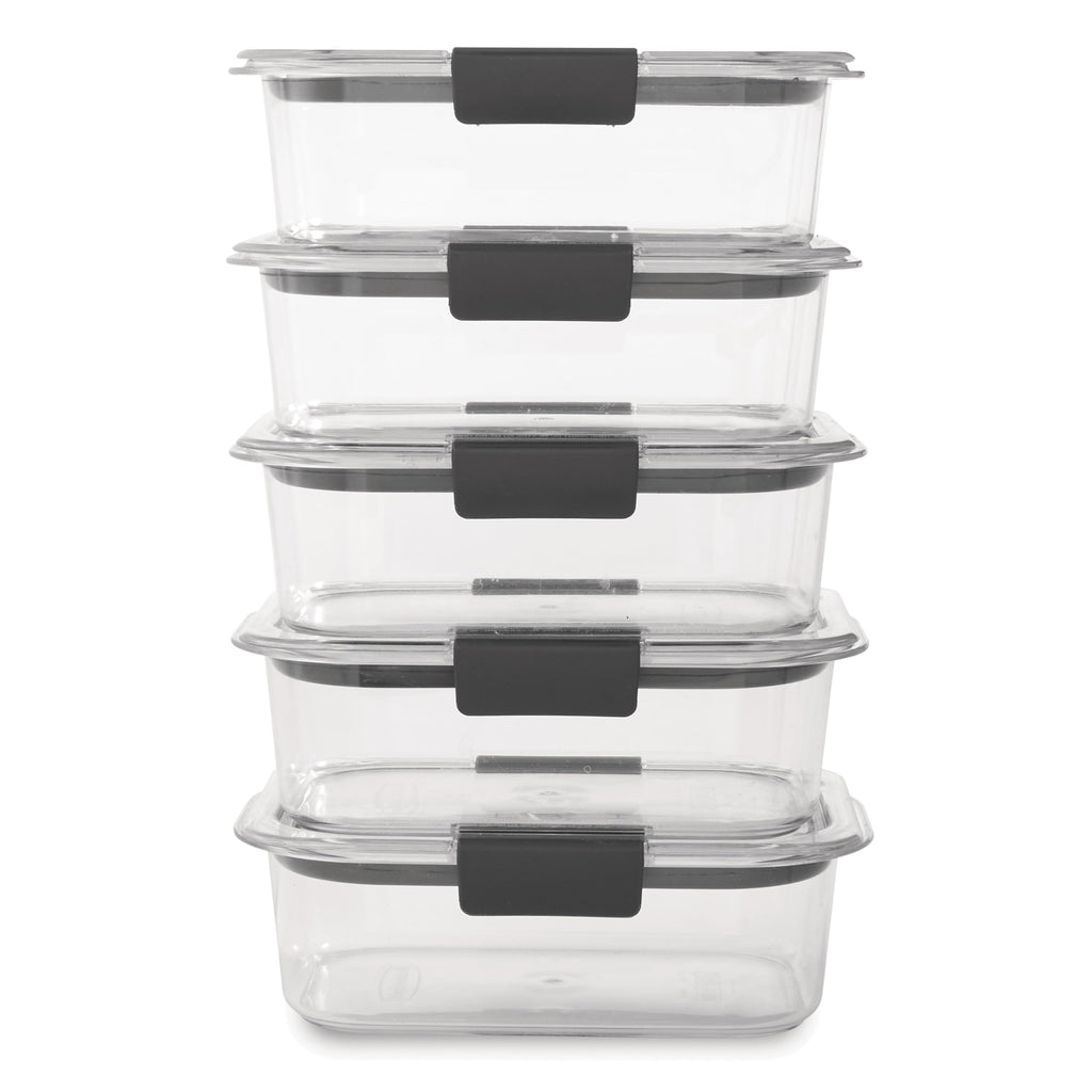 Rubbermaid Brilliance Food Storage Containers BPA Free Airtight Lids Ideal for Lunch Meal Prep & Leftovers Set of 5 (3.2 Cup)