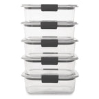Rubbermaid Brilliance Food Storage Containers BPA Free Airtight Lids Ideal for Lunch Meal Prep & Leftovers Set of 5 (3.2 Cup)
