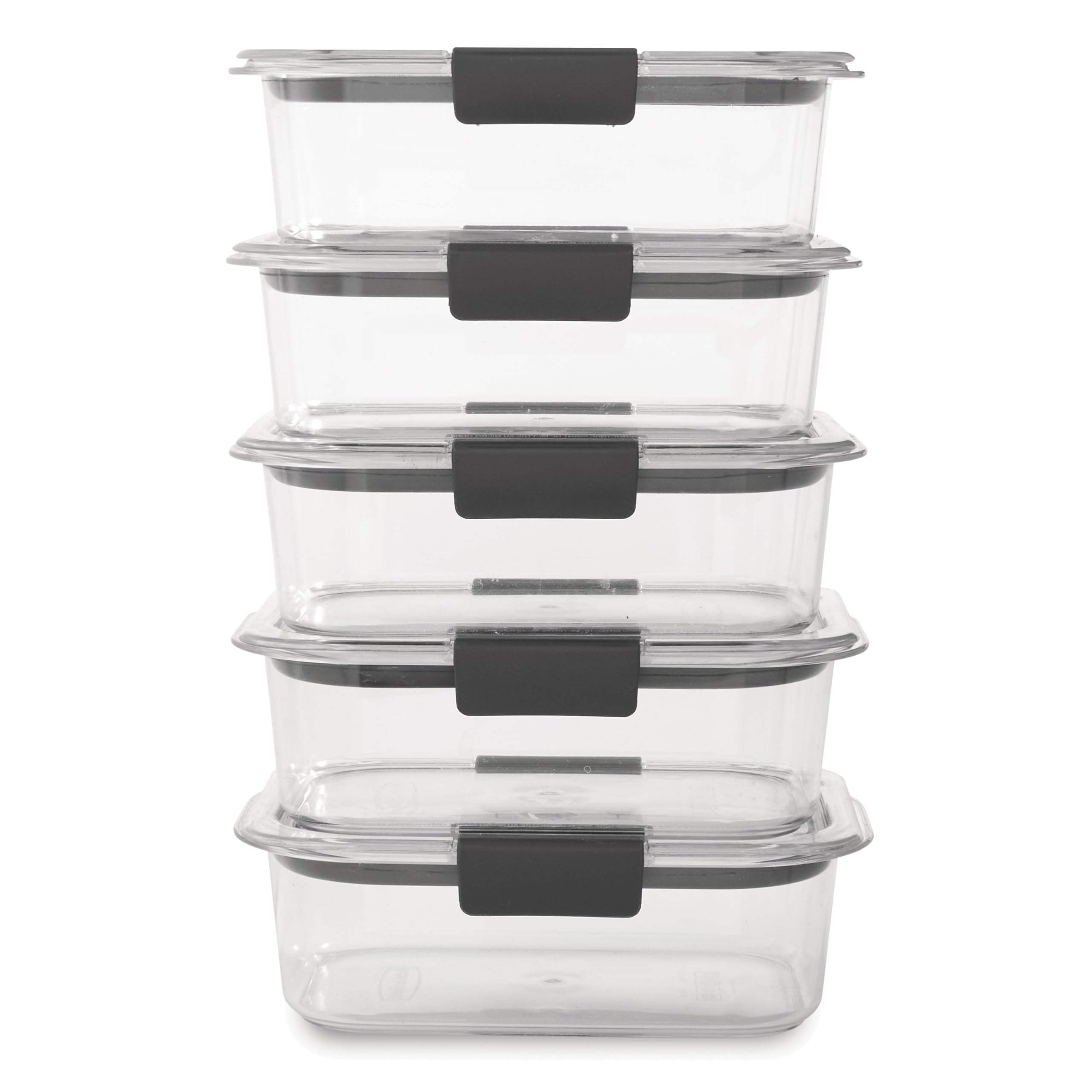 Rubbermaid Brilliance Food Storage Containers BPA Free Airtight Lids Ideal for Lunch Meal Prep & Leftovers Set of 5 (3.2 Cup)