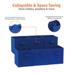 Amazon Basics Collapsible Fabric Storage Cubes Organizer with Handles, Sturdy, Gray, 10.5-x-10.5-x-11-inch, Pack of 6