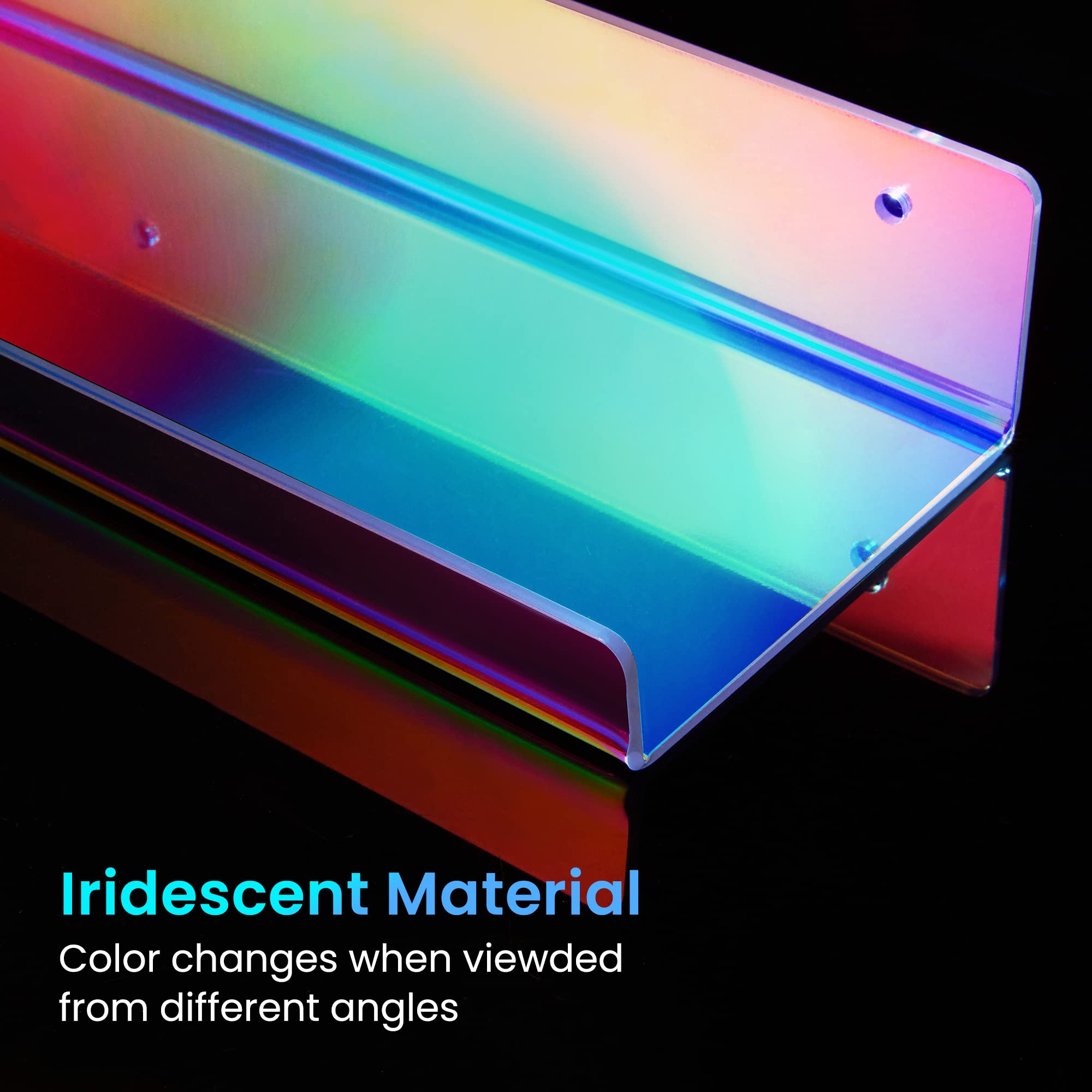 upsimples Acrylic Shelves for Bathroom Storage, 15" Floating Shelves Wall Organizer for Perfume, Make up, Skincare, Kids Bookshelf for Bedroom, Nursery, Living Room Decor, Clear, 4 Pack